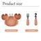 3Pcs/Set Baby Safe Silicone Dining Plate Food Feeding With Spoon Fork Cartoon Children Dishes Prevent Tipping Over And BPA Free
