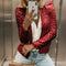 Fashionable round Neck Pure Color Sequin Jacket Short Casual Versatile Women's Spring New Arrival Outerwear Punk Style Coat