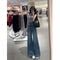 High-Waisted Wide-Leg Jeans White 2024 Summer New Style Women's Loose-Fit Slimming Draped Trailer Pants Fashionable Casual Wear