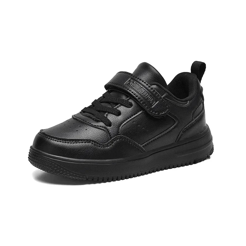 Waterproof Eva Outsole Children's White Sneakers Boys Small White Shoes School Campus Shoes Leather Surface Children's