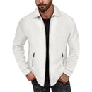 2024 European and American Waffle Long Sleeved Zippered Men's Jacket High Street Casual Men's Autumn Jacket