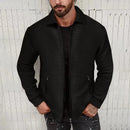 2024 European and American Waffle Long Sleeved Zippered Men's Jacket High Street Casual Men's Autumn Jacket