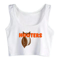 Spoon And Fork Cliparts Hooters Graphics Sexy Slim Fit Crop Top Women's Funny Naughty Training Tank Tops Fashion Sports Camisole