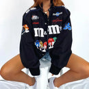 2024 Y2K Women Clothes Fashion Casual Patchwork Button Up Crop Bomber Varsity Jackets Coat Women Spring Baseball Jacket