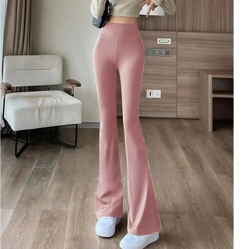 Matching Basic Women's Sweatpant Casual Lady's Sportswear New In Female Flare Pants Drawstring Wide Leg Pant Boot Cut Trousers