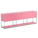 USM Haller Storage Cabinet Sideboard Haller Living Room Bedroom Stainless Steel Metal Board Modular Storage Shelf-No Keys