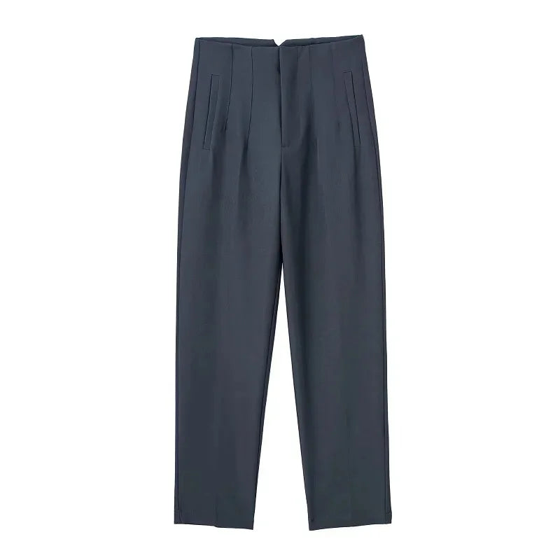 TRAF Ladies Pants Office Wear Black Pink White Pants for Women Fashion High waist Formal Pants Office outfits Pencil Trousers