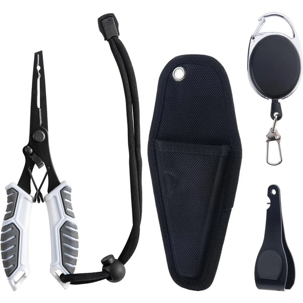 7 "fishing clamp set 420 stainless steel, line cutter, storage bag - Fishing clamp hook remover