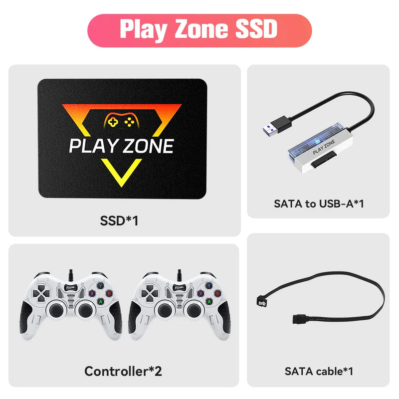 PlayZone 1TB Portable External Game SSD Handheld Game Console For Xbox/PS4/PS3/PS2/Switch Built-in 16000 Games For Win PC/Laptop