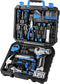 DEKO Drill Set: Tool Set with 8V Blue Cordless Drill, Home Tool Kit with Drill, Hand Tool Kits for Women 126 Piece