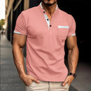 Men's Fashion Casual Solid Color Short sleeved POLO Shirt Summer Breathable Comfortable Men's Luxury Top