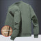 Men's Fashion Casual Warm Corduroy Outwear Men's Thick Cotton Jacket Coat Large Size New Autumn Winter Stand Collar Slim Jacket