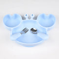3Pcs/Set Baby Safe Silicone Dining Plate Food Feeding With Spoon Fork Cartoon Children Dishes Prevent Tipping Over And BPA Free