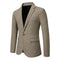 Classic Men's Casual Blazer Jackets SIngle Button Vintage Check Suit Coat Male Khaki