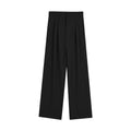 Women Suit Pant Korean Elastic High Waist Straight Pants Casual Loose Solid Simple Wide Leg Trousers Commuting Autumn Winter