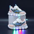 LED Children Cute Cartoon Boys Casual Sneaker for Children Shoes Girl Mesh Breathable Lighting Shoes Baby Illuminated Shoe