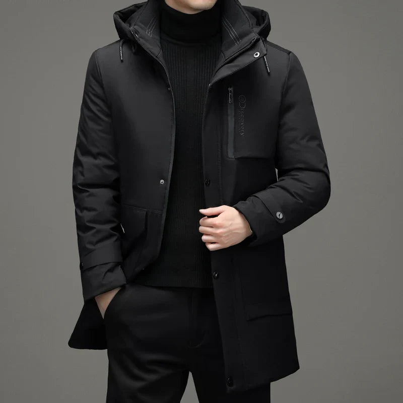 High Quality Winter New Men's Jacket Coat Windbreaker Down Jacket Thick Thermal Men Hooded Long Parka Windbreaker Cotton-padded