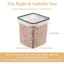 Cereal Container Food Storage Containers, Airtight Dry Food Storage Containers Set of 8 (2.5L/85oz) for Flour, Sugar, Cereal