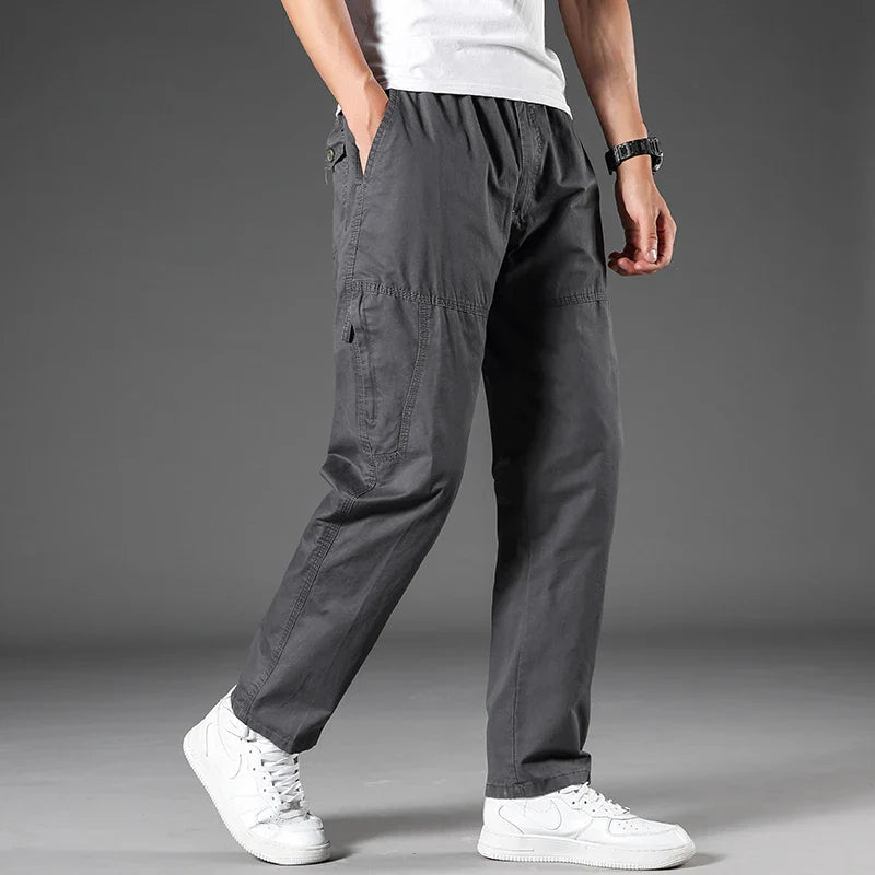 95%Cotton Men's Cargo Pants Summer Work Wear Spring New In Large Size Casual Climbing Joggers Sweatpants Hombre Autumn Trousers