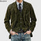 2025 Autumn Winter Men's Coat Jackets Corduroy Casual Suits With Shoulder Pads Fashion Lapel Long-Sleeved Solid Jacket Models
