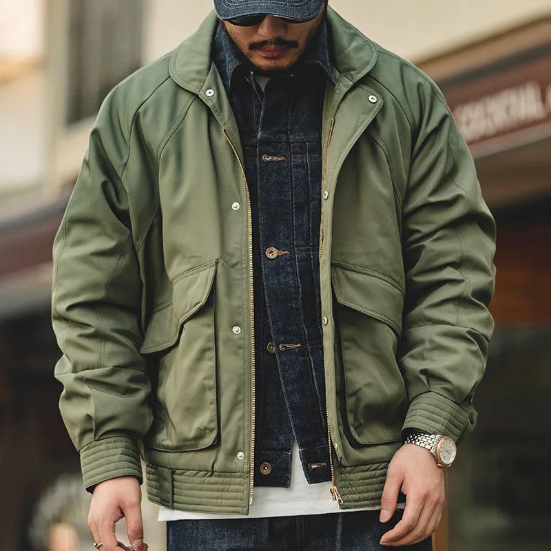 Maden Japanese Vintage Pilot Jackets Thickened Warm Cotton Pocket Coats Men's Autum Winter Coat Bomber Jacket