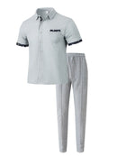 Summer new men's short-sleeved long pants suit 2025 sport and casual men's style for teenagers two-piece set
