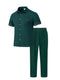 Summer new men's short-sleeved long pants suit 2025 sport and casual men's style for teenagers two-piece set