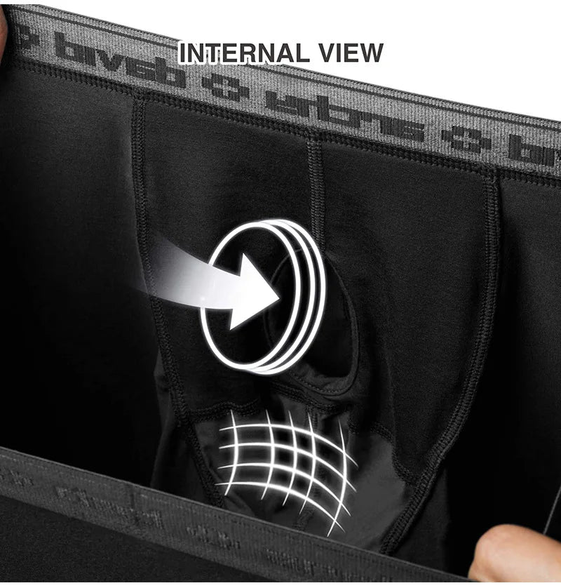 DAVID ARCHY Mens Underwear Modal Pouches Boxer Briefs with Fly Soft Breathable Dual Pouch Mens Boxers Fitness Sweatpants Quick