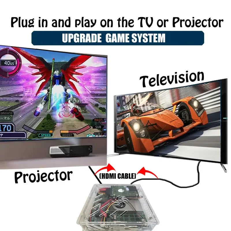 LZAKMR 1037u 4G RAM Retro Super Console U7 500G HDD over 70000+ Classic Games for Wii PS2 SS DC PSP GameCube Plug and Play on TV