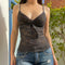 y2k Fairycore Tops 2000s Women Aestheic Clothes V Neck Spaghetti Strap Sleeveless Vest Coquette Clothing Streetwear
