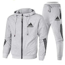2024 Casual Sportswear Suit Men's Hoodie and Trousers Two-piece Zippered Hooded Sweatshirt Sweatpants Men's Suit