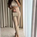 TRAF Ladies Pants Office Wear Black Pink White Pants for Women Fashion High waist Formal Pants Office outfits Pencil Trousers