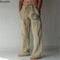 2025 Men's Cotton Linen Pants Oversized Jogger Sweatpants Casual Flower Print Plus Size Loose Wide Leg Pants Men Casual Trousers