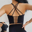 Cloud Hide Sexy Back Sports Bra Women Yoga Crop Top Home Fitness Workout Underwear Dancing Vest Plus Size Running Cycling Shirt