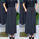 Elegant High-End Southeast Asian Cross-Border Thin Skirt Women's Loose-Fit Medium-Age Mother Bell Bottoms Anti-Wrinkle
