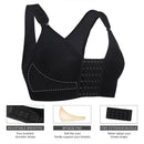 BurVogue Front Buckle Sports Bras Breathable Push Up Adjustable Wide Strap Post-Surgical Support Bra Solid Padded Stretch Vest