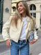 Women Fashion With Pockets Bomber Jacket Coats Vintage Long Sleeve Front Button Casual Female Outerwear Chic Tops