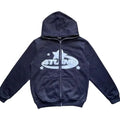 Star Letter Print Hoodies Men's Vintage Zipper Long Sleeve Loose Sweater Coat Harajuku Casual Hooded Sweatshirt Y2K Street Wear
