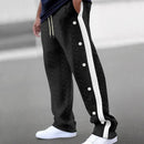 2024Spring and Autumn New Men's Trousers Texture Jacquard Single-Breasted Side Stripe Loose plus Size Casual Pants Sweatpants