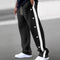 2024Spring and Autumn New Men's Trousers Texture Jacquard Single-Breasted Side Stripe Loose plus Size Casual Pants Sweatpants