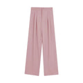Women Suit Pant Korean Elastic High Waist Straight Pants Casual Loose Solid Simple Wide Leg Trousers Commuting Autumn Winter