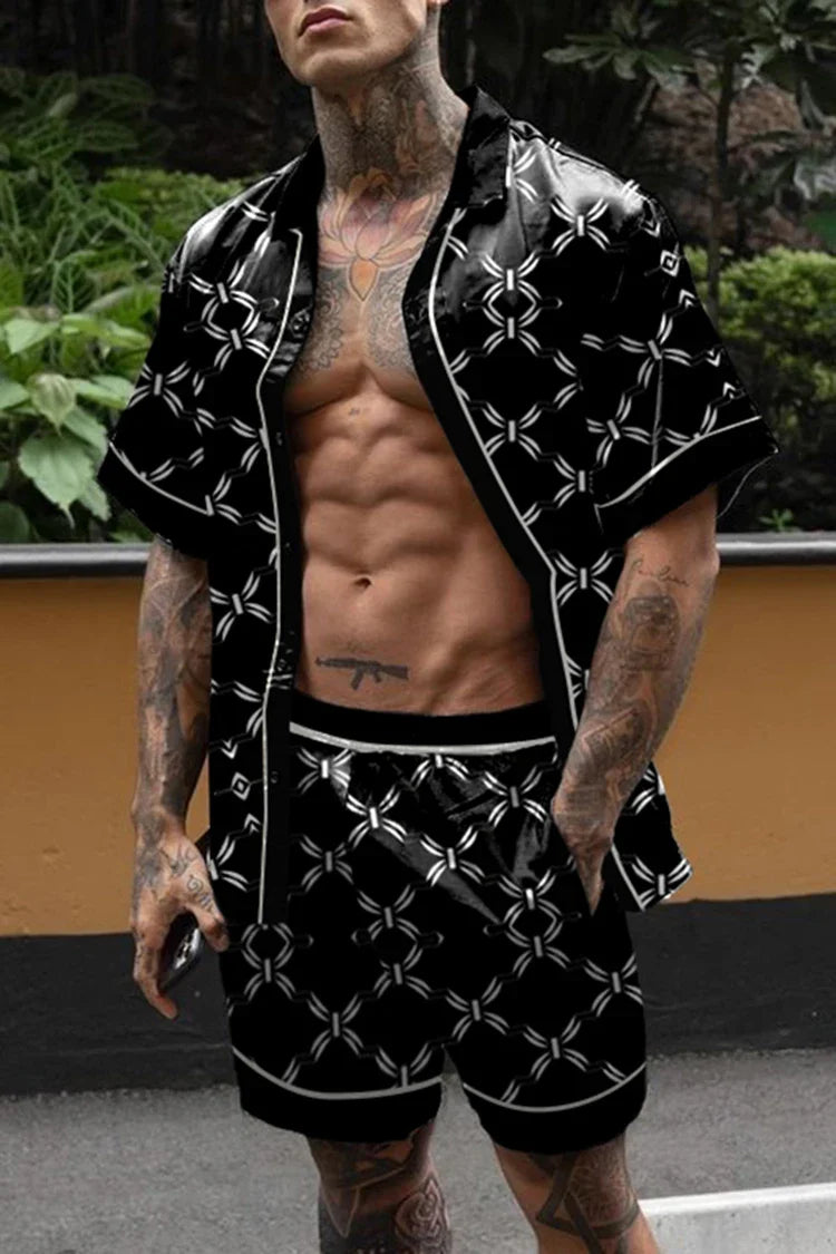 Hot Hawaiian Set Mens Printing Set Short Sleeve Summer Casual Floral Shirt Beach Two Piece Suit 2022 New Fashion Men Sets
