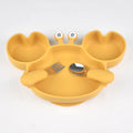 3Pcs/Set Baby Safe Silicone Dining Plate Food Feeding With Spoon Fork Cartoon Children Dishes Prevent Tipping Over And BPA Free