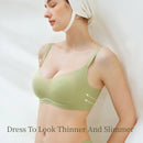 SUJIIN Wireless Bra for Big Breasts Women Push Up Full-Coverage Large Size Bra Ladies Seamless Comfort Smoothing Bralettes MX313