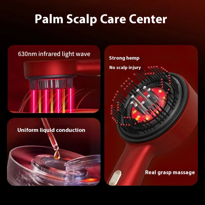 Electric Scalp Massage Comb Hair Growth, Red Light Therapy Brush Head Massager