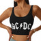 Retro Rock Fashion Trend AC/DC Sexy Vest Fitness Cropped Tank Top Women Heavy Metal Music Band Yoga Sports Comfortable Bra