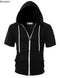 New 2025 Men's Casual Sweatshirts Short Sleeve Hoodies Jacket Solid Slim Zip Man Sport Tops Comfotable Outdoor Clothes for Men