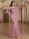 2024 Hot Sale Mermaid Evening Dresses O-Neck Full Sleeve Tulle Embroidery Long Party Gown Elegant Formal Dress