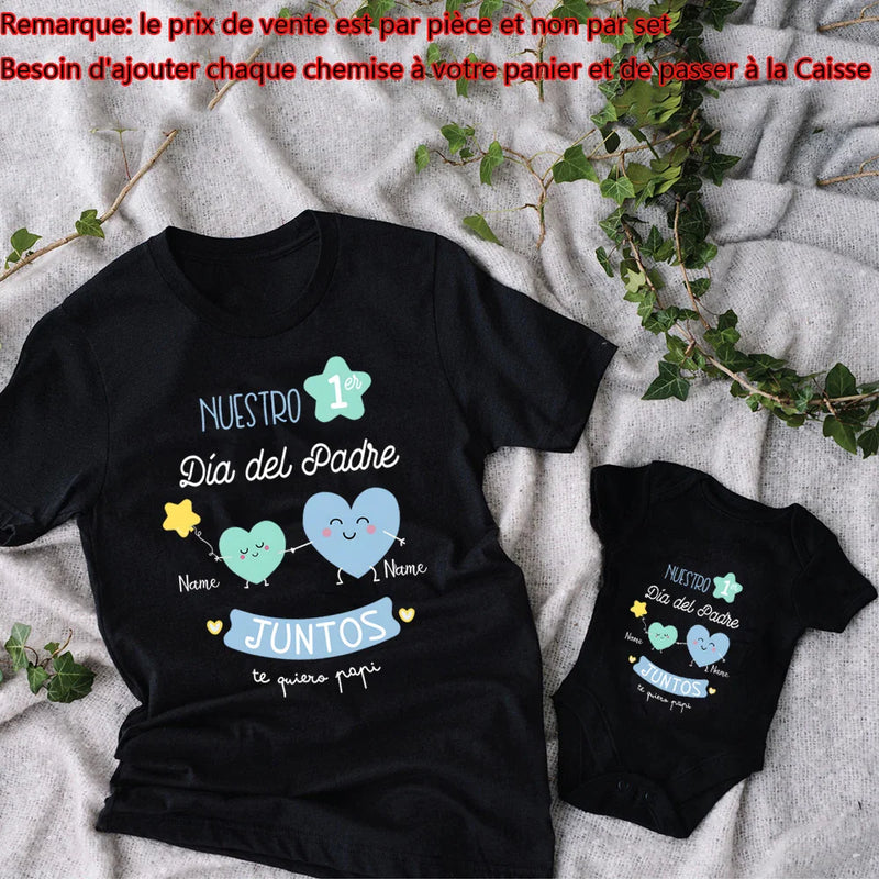 Customized Fathers Day Gifts Our First Father's Day Baby Bodysuits Daddy T-shirts Family Clothes Custom Name Father'sDay Outfits