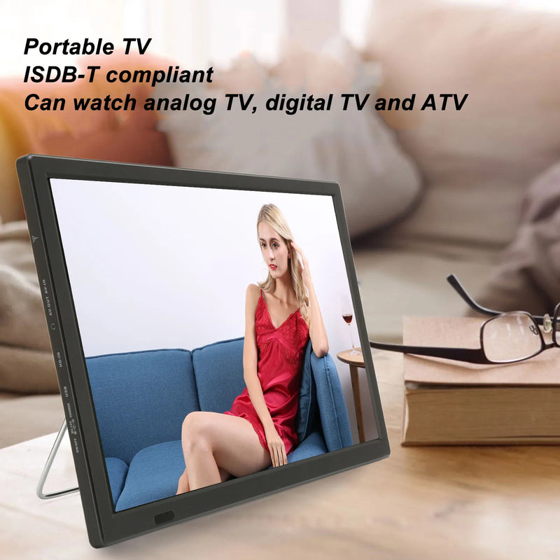 15.4 Inch Digital Television Multifunction Support 1080P Video Rechargeable Portable TV